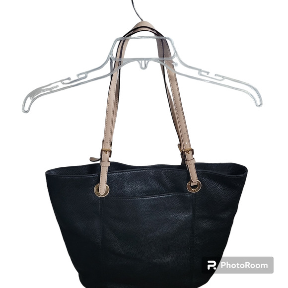 Michael Kors Large Jet Set Woman's Tote Black Leather Snap Closure Super Sharp - Picture 2 of 12